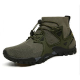 Xajzpa Men Denim Boots New Mesh Breathable Hiking Outdoor Comfortable Leisure Travel Sports Shoes High-quality Shoes Hiking Boots
