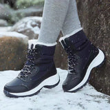 Xajzpa Women Boots Waterproof Heels Boots For Winter Tren Platform Ankle Boots Keep Warm Snow Shoes Plush Outdoor Short Boots