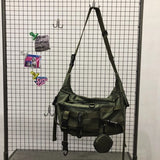 Xajzpa - Functional style Shoulder Black Crossbody Messenger Tote Bags For Men Women's Hip Hop Techwear Satchel Waist Goth Postman