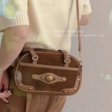 Xajzpa - Y2k Handbag for Women Solid Color Star Rivets Casual Vintage Shoulder Bag Korean Style High Quality Fashion Crossbody Bag