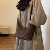 Xajzpa - Luxury Designer Women's Hobos Bag High Quality PU Leather Shoulder Crossbody Bags for Women 2023 Trend Female Half Moon Handbags