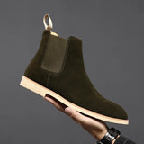 Xajzpa   Retro Man Chelsea Boots Classic Cowhide Suede Leather Men's Short Ankle Boot British Fashion Casual High-top Shoes