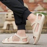 Xajzpa Beach Vacation Summer Sandals for Men Fashion Comfortable Couples Retro Roman Sandals Non-Slip Eva Outdoor Open-Toe Water Shoes