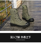 Xajzpa Men's Fashion Canvas Shoes Spring and Autumn Outdoor Shoes Thick-soled High-top Shoes Cuff Shoes Fashion Sports Shoes