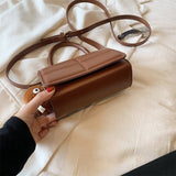 Xajzpa - 2 Size Trend Chocolate Plaid PU Leather Shoulder Crossbody Bags for Women Designer Brand Female Short Handle Handbags and Purses