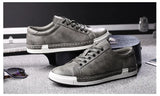 Xajzpa Men's Casual Leather Shoes for Men Fashion Four Seasons Breathable Lace-up Athletic Shoes Shallow Skate Shoes Large Sizes 38-48