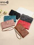 Xajzpa Fashion Retro Women's Long Wallet RFIDTrifold Large Capacity Credit Card Holder Card Holder Double Zipper Clutch Wristlet Wallet