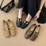 Xajzpa New Style Fashion Women's Flat Loafers Shoes Casual Sneakers Shallow Mary Jane Shoes Sandals Walking Leather Zapatos De Mujer