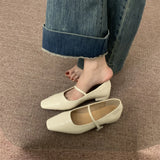 Xajzpa Square Toe Shoes Woman Comfortable And Elegant Female Footwear Crystal Low Heels Summer New Dress Rhinestone Spring Mary Janes