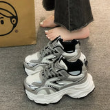 Xajzpa Women Platform Sneakers 2025 Autumn New Fashion Casual Lace Up Sports Shoes Woman Non Slip Walking Shoes Ladies Vulcanize Shoes
