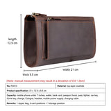 Xajzpa Crazy Horse Leather Men Long Purse Wallet Credit Card Zipper Wallets Male Clutch Bag with Phone Pocket Business Long Wallet