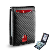 Xajzpa Carbon Fiber Rfid Men Wallets Money Bag Slim Thin Card Man Wallet Luxury Male Small Short Purse Bi-fold Vallet Billfold