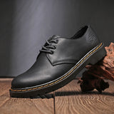 Xajzpa Leisure lace up genuine leather top quality outdoor shoes, fashionable, elegant, luxurious, classic natural leather men's shoes