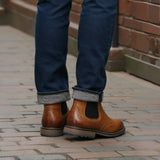 Xajzpa Brogue Chelsea Men Boots 2025 American style Comfortable Fashion Leather Boots