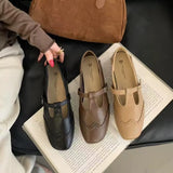 Xajzpa New Style Fashion Women's Flat Loafers Shoes Casual Sneakers Shallow Mary Jane Shoes Sandals Walking Leather Zapatos De Mujer