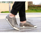 Xajzpa Men's Casual Leather Shoes for Men Fashion Four Seasons Breathable Lace-up Athletic Shoes Shallow Skate Shoes Large Sizes 38-48
