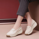Xajzpa - 2023 New Arrive Women Spring Autumn Casual Shoes Thick Bottoms Wedges Comfortable Ladies Trendy Platform Round Toes Shoes