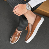 Xajzpa Italy Men Casual Shoes Summer Leather Loafers Office Shoes For Men Driving Moccasins Comfortable Slip on Party Fashion Shoes Men