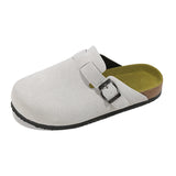 Xajzpa Fashion Classic Cork Clogs Slippers Women Soft Footbed Suede Sandals with Arch Support Trendy Beach Slides Home ladies Mules
