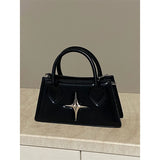 Fashion Design Star Ladies Shoulder Bag Retro Black Sweet Cool Women's Messenger Bags Simple PU Leather Female Clutch Handbags