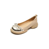 Xajzpa Boat Shoe Autumn Women's Heels Square Toe Black Flats Casual Female Sneakers Shallow Mouth Ladies' Footwear Summer Fall On Heels