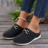 Xajzpa Design Chic Women’s Wedge Sandals Effortless Slip-On Platform Shoes with Comfort Cushioning for Casual Style Mules Slipper