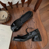 Xajzpa New Mary Jane Shoes Women's Elegant Low Heel Shoes Fashion Casual Buckle Single Shoes Ladies College Style Footwear Single Pumps