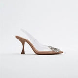 Xajzpa Large 42 Summer Shoes Women New High Heel Sandals Women's Pointed Thin Heels Banquet Simple High Heels Sandals Plus Size 42