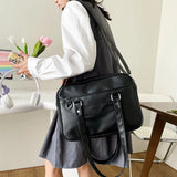 Japanese Preppy Style Shoulder Bag Women PU Leather JK Uniform Bag Girls Handbags Pure Color Crossbody Bags Itabag Tote Bolso