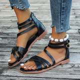 Xajzpa New Women Summer Shoes Gladiator Gothic Flip Flops Woman Slippers Flats Low Heel Buckle Trending Sports Beach Casual Sandalias