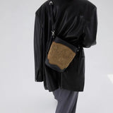 Xajzpa - Vintage Women Crossbody Bag Fashion Embroidery Brown Gothic Handbag American Street Biker Style Hip Hop Punk Bucket Bag