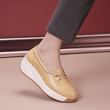 Xajzpa - 2023 New Arrive Women Spring Autumn Casual Shoes Thick Bottoms Wedges Comfortable Ladies Trendy Platform Round Toes Shoes