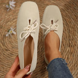 Xajzpa  Autumn Mesh Breathable Women's Flat Shoes Solid Simple Ballet Flats Female Casual Lace-up Walking Shoes for Women