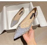 Xajzpa Casual women's flat shoes fashionable spring styles gentle versatile flat bottomed ladies pointed shallow mouth single shoes