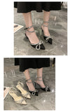 Xajzpa Banquet Dress White High Heels Elegant Temperament Dress Wedding Shoes Rhinestone Pointed Hollow Toe Sexy Sandals for Women