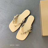 Xajzpa Summer Fashion Women Slipper Flat Heel Slip On Ladies Outdoor Sandals Beach Shoes Casual Slides Flip Flop Mujer