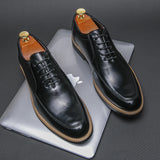 Xajzpa High end Brand Men's Shoes Formal Lace Sharp Smooth Casual Fashion Classic Elegant Business Leather Shoes