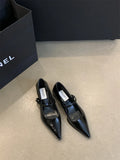 Xajzpa Retro Style Thick Heel Spring and Autumn Women Mary Jane Shoes Fashion Shallow Pointed Toe Ladies Comfort Office Pumps Footwear