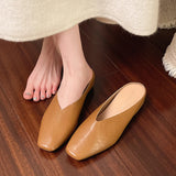Xajzpa Summers New Style Women Slippers Square Toe Elegant Sandals Women Luxury Designer Shoes Comfortable Slip on Slipper Slides Women