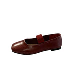 Xajzpa Square Toe Women Flats Shoes Mary Jane Shoes Fashion Shallow Elastic Band Spring Autumn Ladies Comfort Soft Sole Shoes