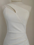 Xajzpa Fashion Dress Women's Single Shoulder Forked Fish Tail White Elegant Dresses 2025 Summer New Tide