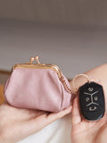 Xajzpa Retro Mini Lock Clip Coin Purse, Daily Portable and Cute Handheld Storage Bag for Girls, Solid Color Simple  Key Bag