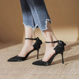 Xajzpa High Heels Pointed Toe Women's High-Heeled Shoes Sandals Ladies 2025 Sexy Pump Sweet Spikes Beige Spring African Latest Crossdre