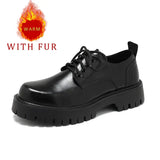 Xajzpa Men Korea Leather Platform Oxfords Slip On Thick Tottom For Male Derby Shoes Casual Loafers Mens Square Toe Formal Dress Shoes