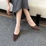 xajzpa Fashion Concise Pointed Toe Women Slippers Thin Low Heels Casual Party Pumps Summer Slide Mules Shoes