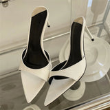 Xajzpa Sexy Thin Heels Slipper For Women Summer Fashion Pointed Toe Slides Stripper Party Sandal Mule Shoes Zapatillas Mujer