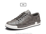 Xajzpa Men's Casual Leather Shoes for Men Fashion Four Seasons Breathable Lace-up Athletic Shoes Shallow Skate Shoes Large Sizes 38-48