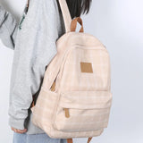 Fashion College School Bag Backpacks for Women Striped Book Packbags for Teenage Girls Men Travel Shoulder Bags Rucksack