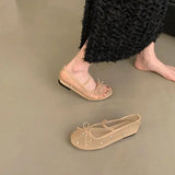 Xajzpa New Brand Women Flat Shoes Fashion Mesh Ladies Elegant Mary Jane Shoes Soft Sole Outdoor Dress Ballerinas