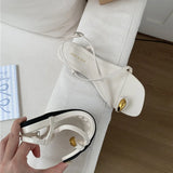 Xajzpa Brand Design Women Flat Sandals Clip Toe Leisure Outside Beach Shoes for Lady Fashion Metal Decoration Summer Slides Mu